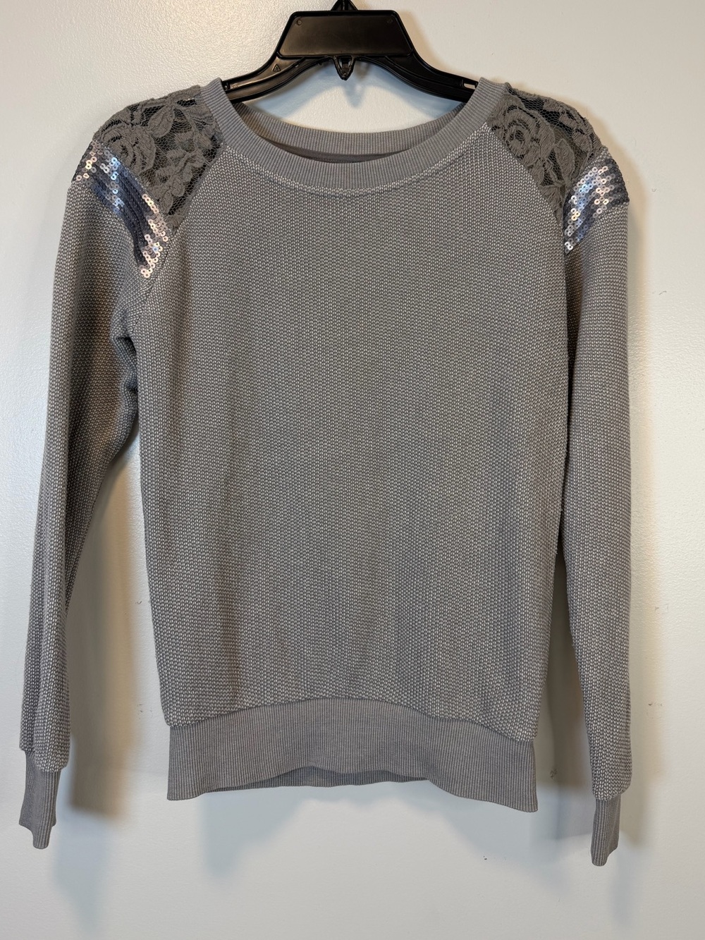 Silver Jeans Company Gray White Textured Long Sleeve sweatshirt Women’s Medium